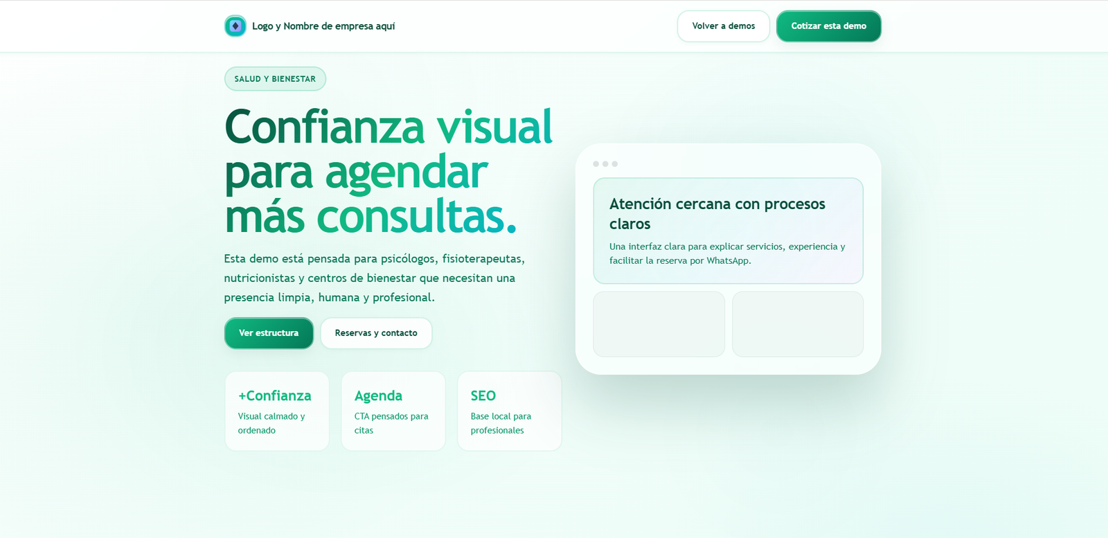 Preview de sitio de salud